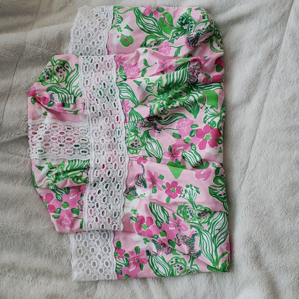 Lily Pulitzer Strapless Lace Tiger Floral Dress - Picture 6 of 14